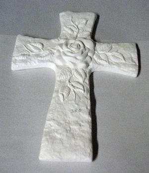 cross with roses