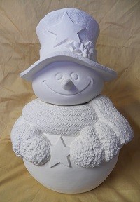 Snowman with scarf cookie jar