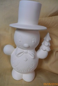 medium Putz style snowman