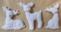 3 soft flat reindeer ornaments