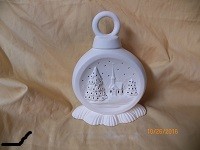 Extra small ornament with church scene