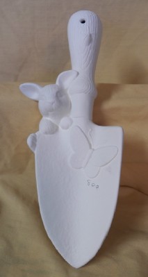 trowel with bunny and butterfly