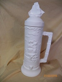 large stein with sailing ship