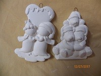penguin and dog ornaments