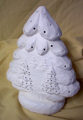 small carved Christmas tree