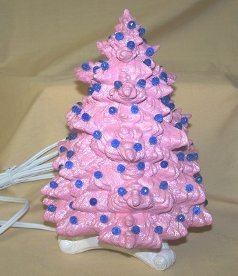 small pink Christmas tree