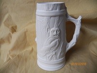 small tankard with owls