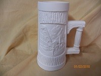 small tankard with skier