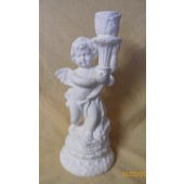 tall cherub candle holder, wing on left