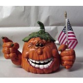 pumpkin with flag