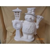 snowman with lantern